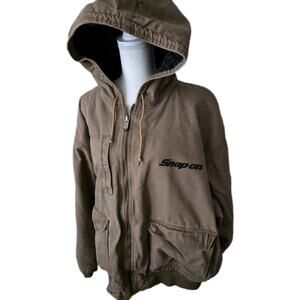 Vintage Official Snap-On Tools Quilted Canvas Jacket Mens Size 2XL Embroidered
